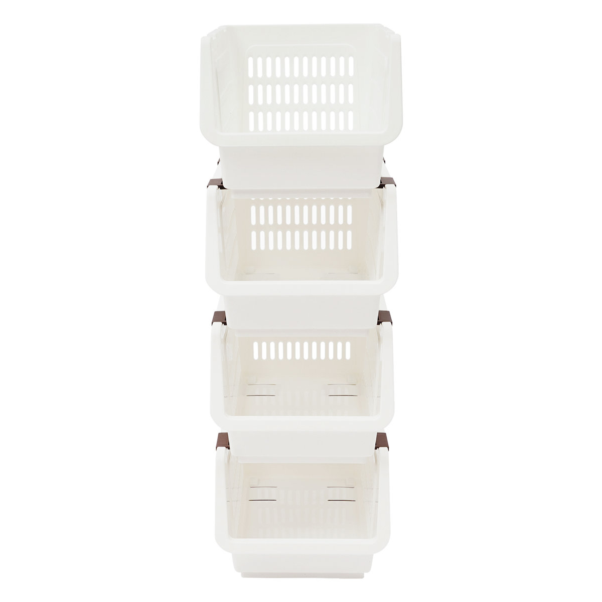 9.5" 4PCS Stacking Storage Baskets Rectangular Stackable Organizer Storage Bins Modern